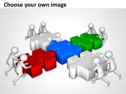 3d men assembling colorful jigsaw puzzle pieces ppt graphics icons powerpoint