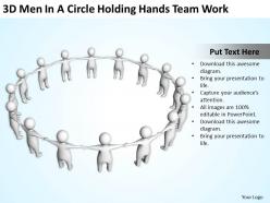3d men in a circle holding hands team work ppt graphics icons