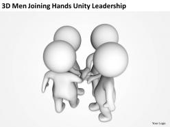 3d men joining hands unity leadership ppt graphics icons powerpoint