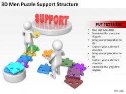 3d men puzzle support structure ppt graphics icons powerpoint