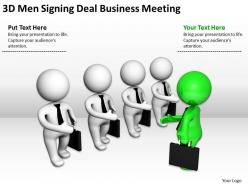 3d men signing deal business meeting ppt graphics icons powerpoint