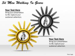 3d men walking in gears ppt graphics icons powerpoint