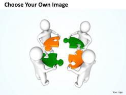 3d men with colorful puzzle pieces jigsaw interlocking solution ppt graphic icon