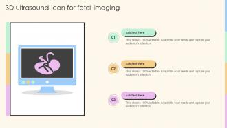 3d Ultrasound Icon For Fetal Imaging Ppt Template