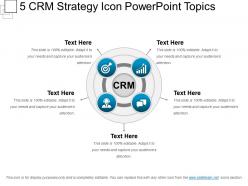 5 crm strategy icon powerpoint topics