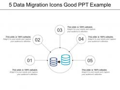 5 data migration icons good ppt example