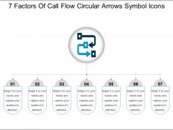 7 factors of call flow circular arrows symbol icons