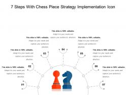 7 steps with chess piece strategy implementation icon