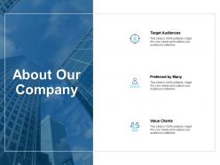 About our company preferred by many value clients d98 ppt powerpoint presentation icon clipart
