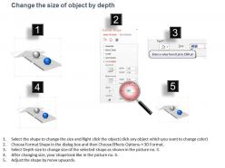 Ac 3d linear arrow with two spheres and business icons powerpoint template slide