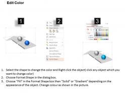 Ac 3d linear arrow with two spheres and business icons powerpoint template slide