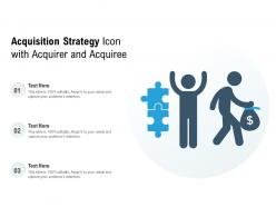 Acquisition strategy icon with acquirer and acquiree