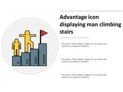 Advantage icon displaying man climbing stairs