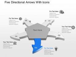 Af five directional arrows with icons powerpoint template