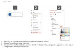 Agenda slide template with cut image and icons in a list powerpoint slide