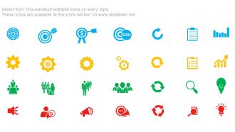 Agenda template design with vertical list of icons powerpoint slide