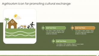 Agritourism Icon For Promoting Cultural Exchange PPT Presentation