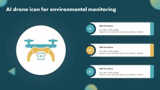 AI Drone Icon For Environmental Monitoring Ppt Sample