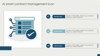 AI Smart Contract Management Icon Ppt Sample