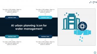 AI Urban Planning Icon For Water Management Ppt Example