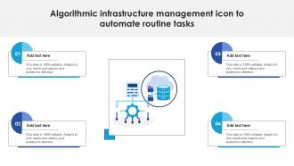 Algorithmic Infrastructure Management Icon To Automate Routine Tasks Ppt Example