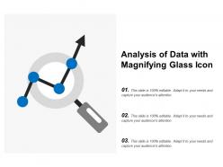 Analysis of data with magnifying glass icon