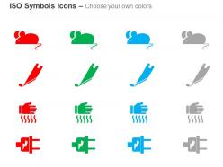 Animal sharp instrument heat electrical hazard iso icons for powerpoint