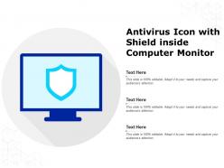 Antivirus icon with shield inside computer monitor