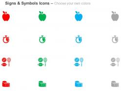 Apple measuring tape clock outdoor games ppt icons graphics