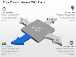 Ar four pointing arrows with icons powerpoint template