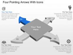 Ar four pointing arrows with icons powerpoint template