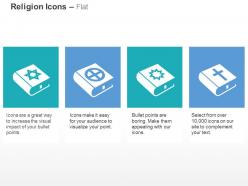 Arab muslim catholic christian holy books ppt icons graphics