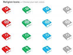 Arab muslim catholic christian holy books ppt icons graphics