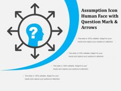 Assumption icon human face with question mark and arrows