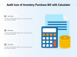 Audit icon of inventory purchase bill with calculator