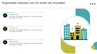 Augmented Urbanism Icon For Smart City Innovation PPT Example