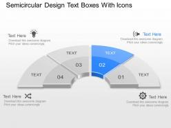 Ax semicircular design text boxes with icons powerpoint template