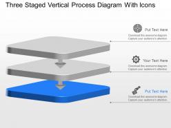 Ba three staged vertical process diagram with icons powerpoint template slide