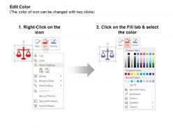 Balance scale gavel court flag ppt icons graphics