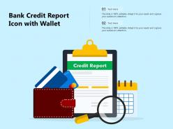 Bank credit report icon with wallet