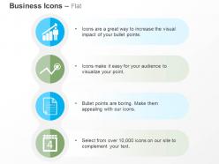 Bar graph growth arrow documents monthly calender ppt icons graphics