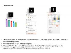 Bar graph with arrows on top and icons flat powerpoint design