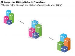 Bar graph with business icon flat powerpoint design