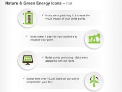 Battery solar cell power production windmill ppt icons graphics