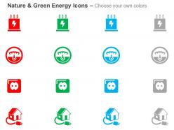 Battery voltage meter power socket home ppt icons graphics
