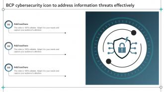BCP Cybersecurity Icon To Address Information Threats Effectively