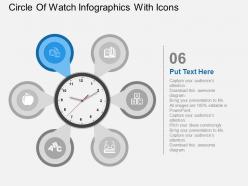 Bd circle of watch infographics with icons flat powerpoint design