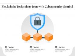 Blockchain technology icon with cybersecurity symbol
