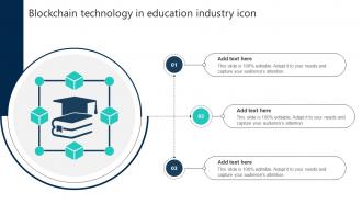 Blockchain Technology In Education Industry Icon