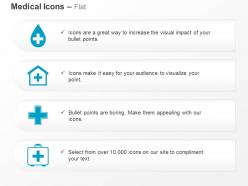 Blood bank medical house medical symbol treatment ppt icons graphics